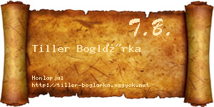 Tiller Boglárka névjegykártya